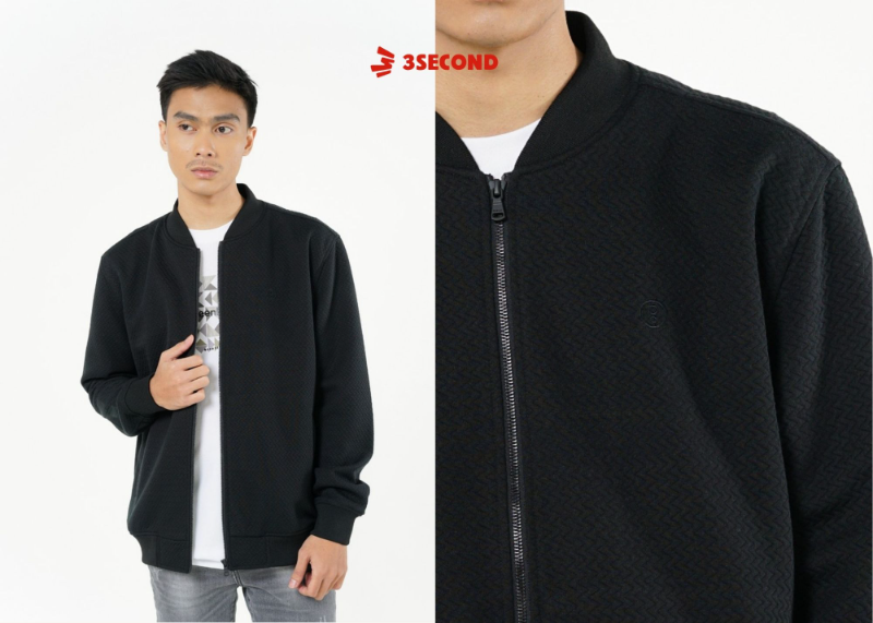 Jaket Bomber Hitam Pria